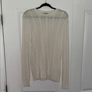 Brooks Brothers Men's Cream Cable Knit Sweater